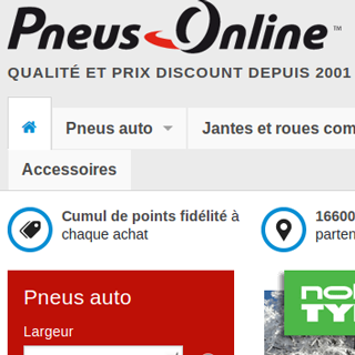 Redesign of Pneus Online’s website